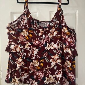 Torrid Burgundy Floral Camisole Top